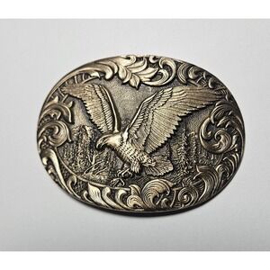 Vintage Eagle Belt Buckle Solid Brass Bronze Western Cowboy USA Made